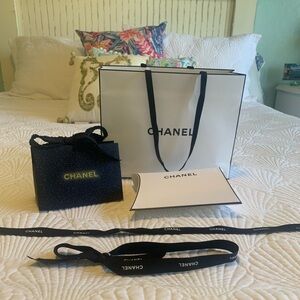 CHANEL Black and White Gift Set with Bags, Box & Ribbon
